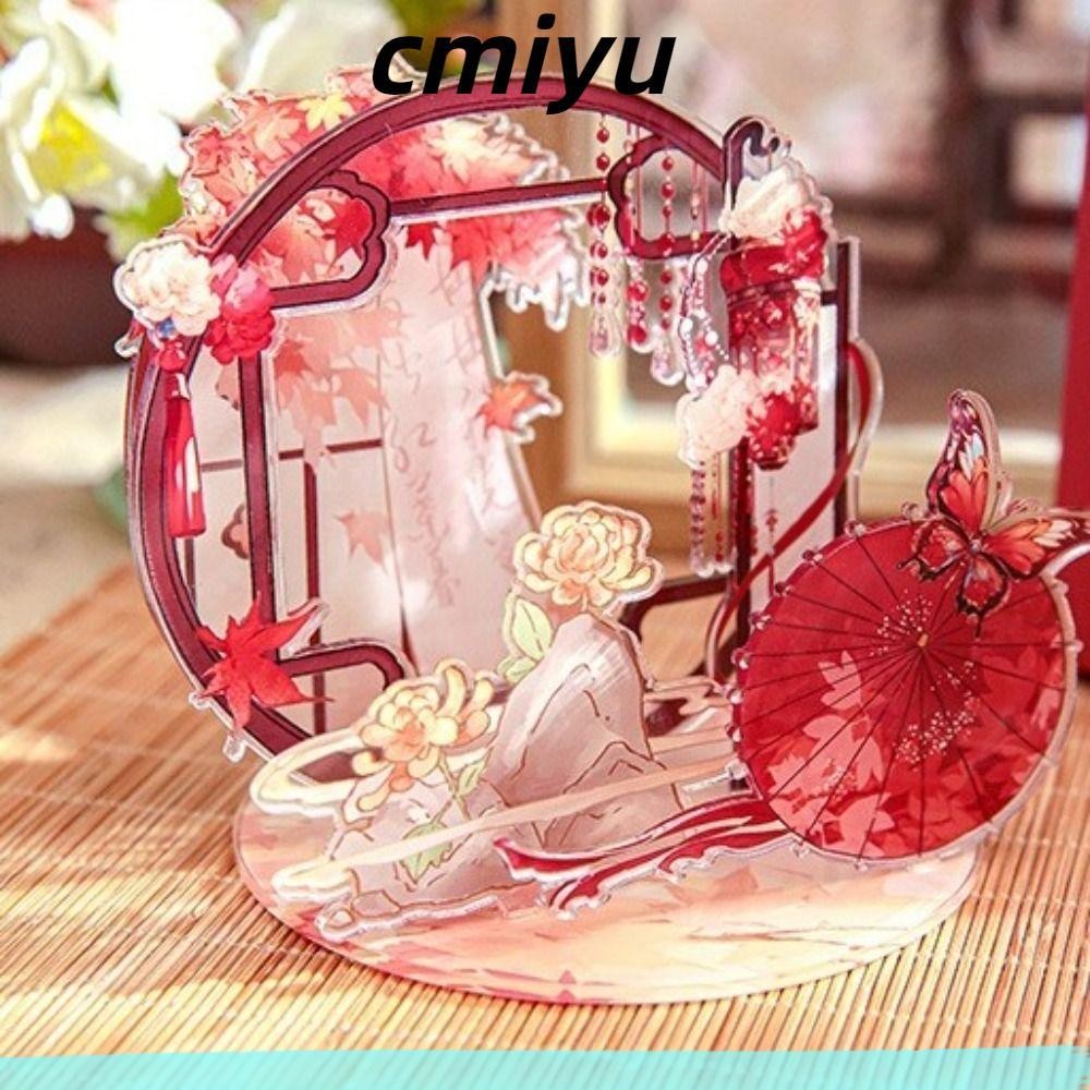 Cmiyu Miniature Craft ตกแต่ง,ประกอบง่ายแบบพกพาเดสก์ท็อป Art Decor,แฟชั่นยืน DIY ตกแต่งอะคริลิคขาตั้งของขวัญ