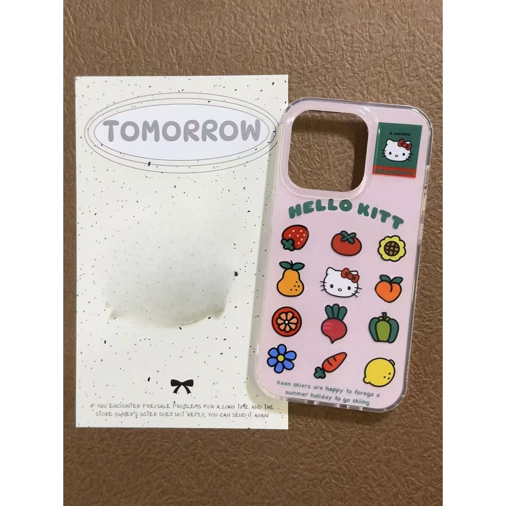 Imd สองชั้นผัก Shake Le Hello Kitty เหมาะสําหรับ iPhone16/15/14ProMax เคสโทรศัพท์ 13/12/11 หญิง XR/กันกระแทกกรณี VZGZ