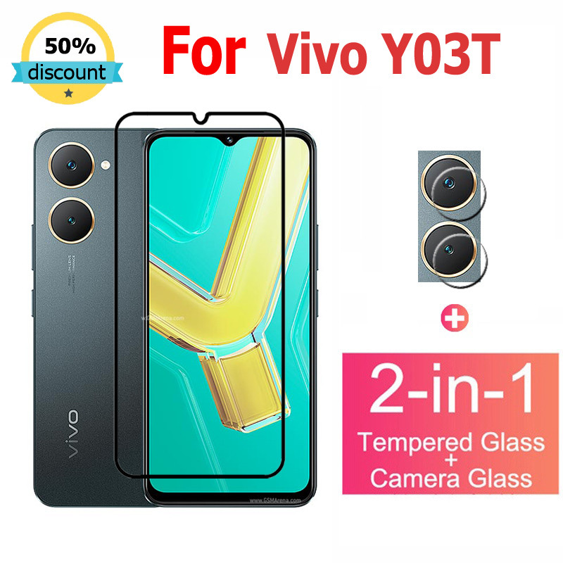 ฟิล์มกระจก Vivo Y03T กระจกนิรภัย HD ป้องกันหน้าจอ สำหรับ Vivo Y03 Y38 Y100 Y28 Y27S V27e V30e V29e V30 V27 V29 Y78 Y22s Y22 Y27 Y36 V23e X90 Pro ฟิล์มกระจกกันเลนส์กล้อง & ฟิล์มหลัง