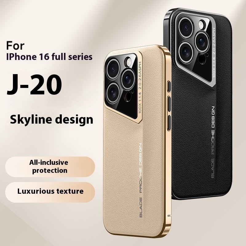 Luxury electroplated Full กล้องเลนส์ป้องกันหนังธรรมดาเคสโทรศัพท์สำหรับ iPhone 16 15 14 13 PROMAX Slim กันกระแทก SHELL Hard Back Cover อุปกรณ์เสริม
