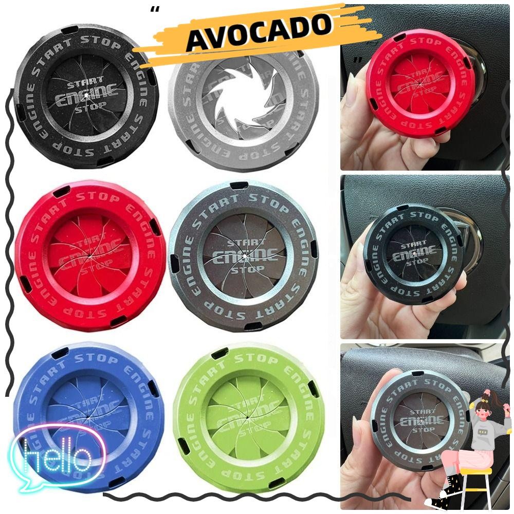 Avocar 1 ชิ้นฝาครอบกุญแจรถจักรยานยนต์,เริ่มตกแต่งแหวน DIY ล็อคอุปกรณ์จุดระเบิดตกแต่งแหวน,ทนทาน ABS Universal ภายในรถสติกเกอร์ 1-Key ปุ่มเริ่มต้นตกแต่งหมวก