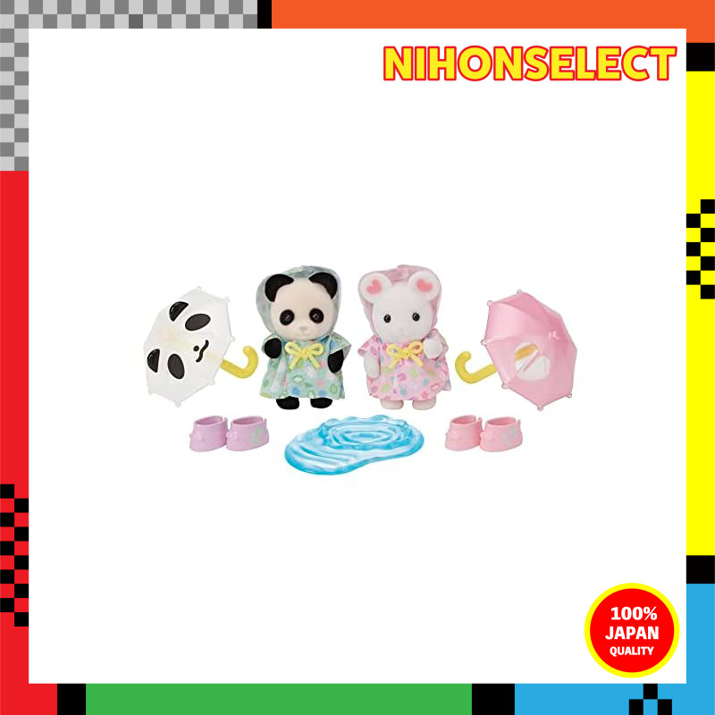 EPOCH Sylvanian Families Nursery 【 Friendly Baby Set - Rainy Day - 】 S-74 ST Mark Certified Ages 3 a
