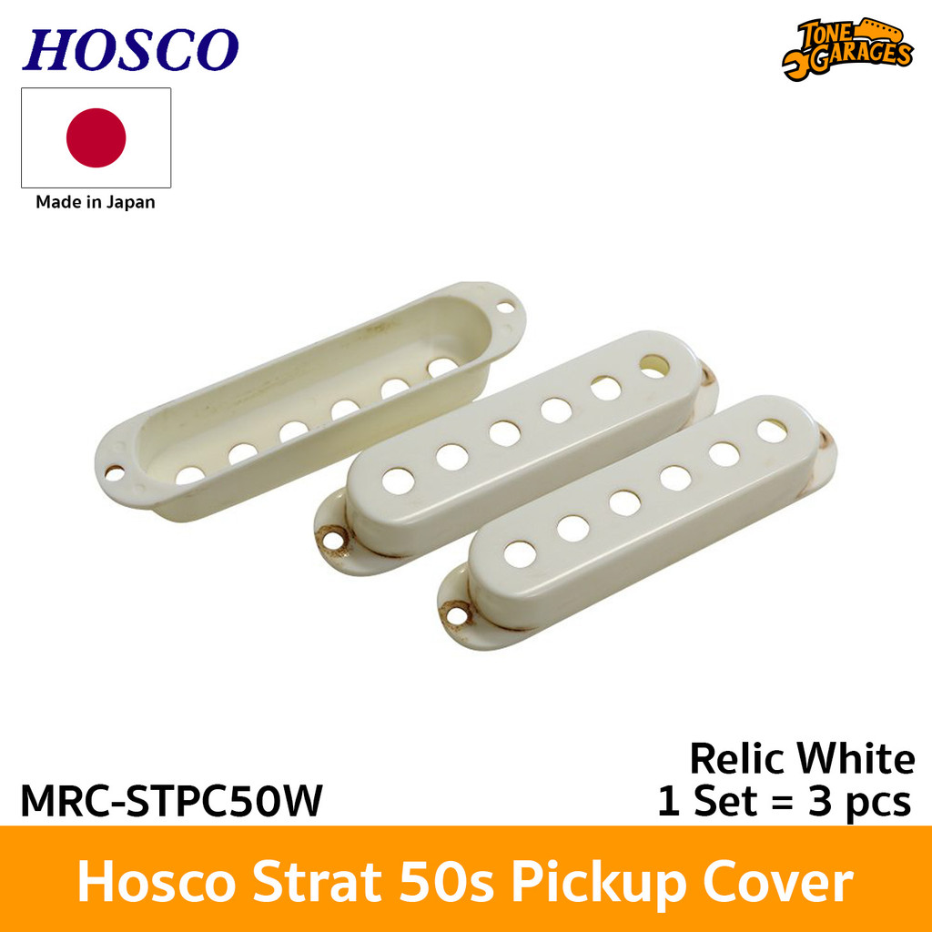 Hosco 50s Single Coil / Strat Pickup Cover ฝาครอบปิ๊กอัพ กีต้าร์ไฟฟ้า (Set 3pcs) Made in Japan