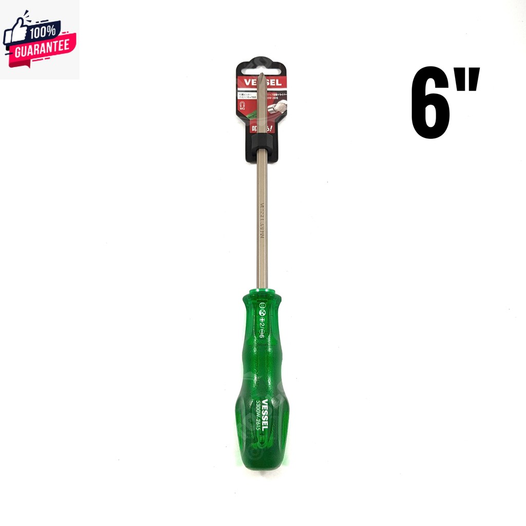 Vessel  ไขควง ไขควงสลั ไขควงตอก หัวแน หัวแฉก 4" และ 6" ตอกได้ 1ด้าม