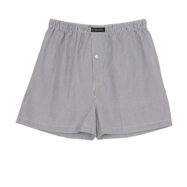 ELLE HOMME INNER WEAR BOXER เนื้อผ้า 100% COOTON ลายริ้วเล็ก ขอบเอวติด เนมแบรนด์ รุ่น- KPX3001