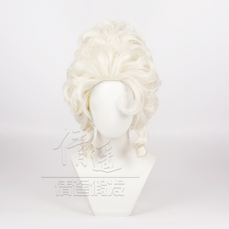 Vintage ผู้หญิง Noble Lady สีบลอนด์ Marie Antoinette คอสเพลย์วิกผม Vintage Renaissance Duchess Lolita Queen วิกผม