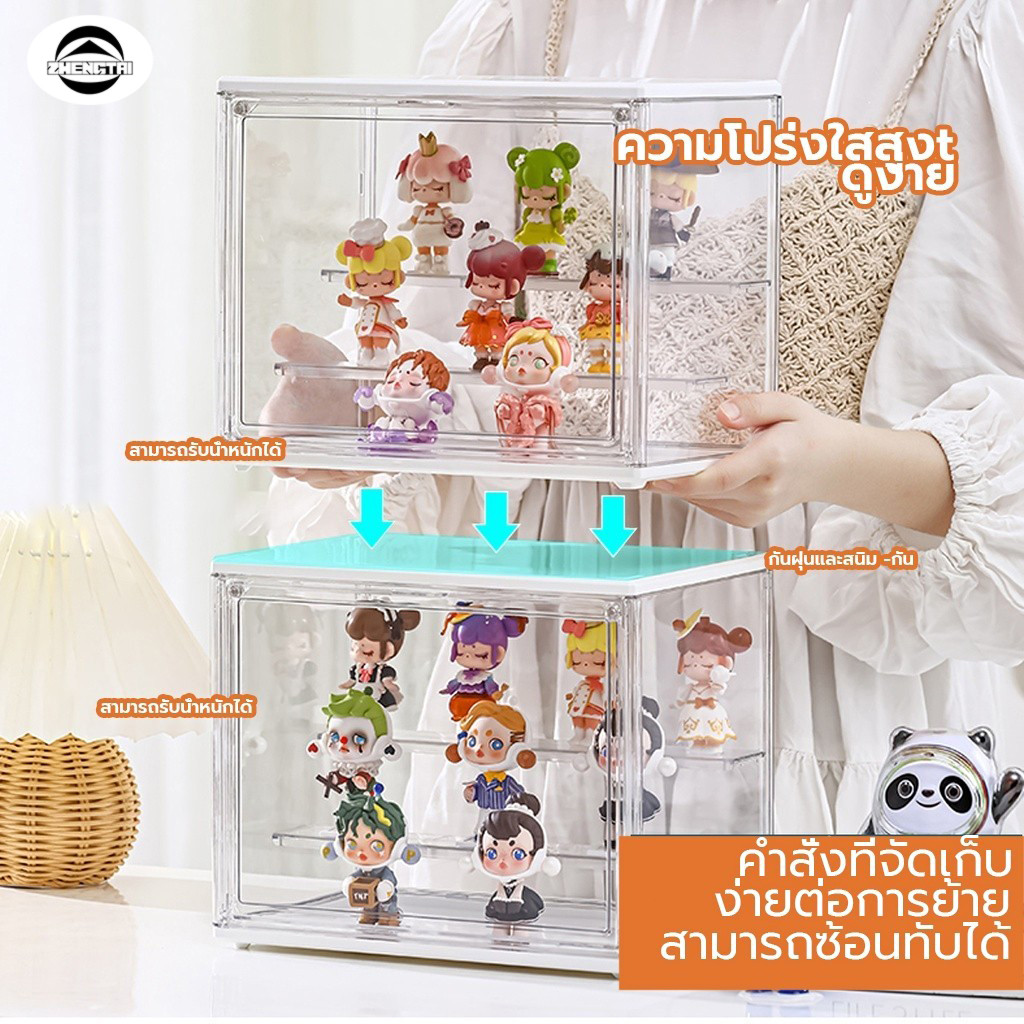 กล่องอะคริลิคใส กล่องโชว์ 3 ชั้น ที่เก็บโมเดล ฟิกเกอร์ ชั้นวางโมเดลอคริลิค