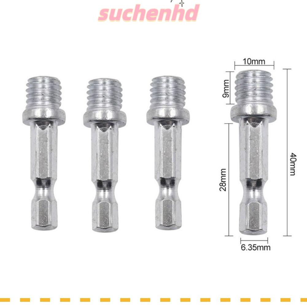 Suchenhd 6 ชิ้นแกนเชื่อมต่อหกเหลี่ยม,อุปกรณ์เสริมเครื่องมือไฟฟ้าทนทานแผ่นขัดเชื่อมต่ออะแดปเตอร์ก้าน,เหล็กคุณภาพสูงทนต่อการสึกหรอ M10 อะแดปเตอร์เจาะ Chuck
