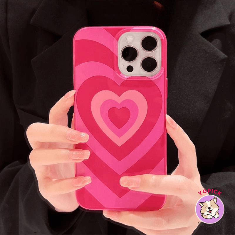 สีชมพูรักเคสโทรศัพท์สําหรับiphone 16 15 14 13 12Pro Max 11 XR XS Max 7 8 Plus SE2020 การ์ตูนฝาครอบโทรศัพท์สําหรับiPhone 16Pro 16Plus 16Pro Max Soft Case GDK