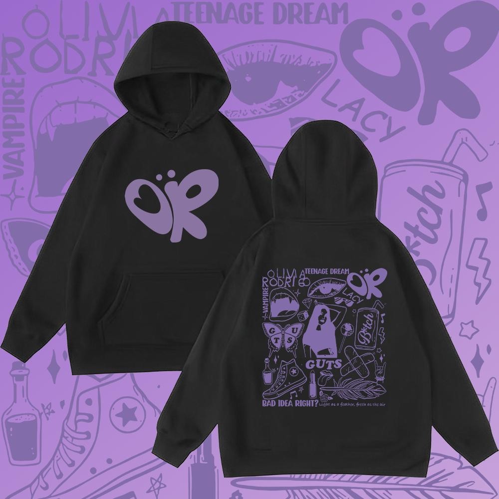 Olivia Rodrigo hoodie Guts World Tour เสื้อฮู้ดแขนยาว#214 พิมพ์ลาย ใส่ได้ ทั้ง ชาย ใส่สบาย S-5XL (จั