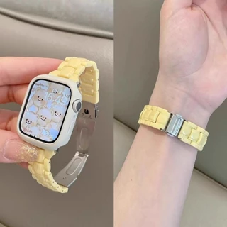 Candy Slim สายรัดพลาสติก + กรณีเหมาะสําหรับนาฬิกา Series 11 10 9 8 7 6 5 4 3 2 1 SE SE2 Ultra/Ultra2 สําหรับ i-Watch ขนาด 49/41/45/40 มม.44 มม.38 มม.42 มม.และกรณี