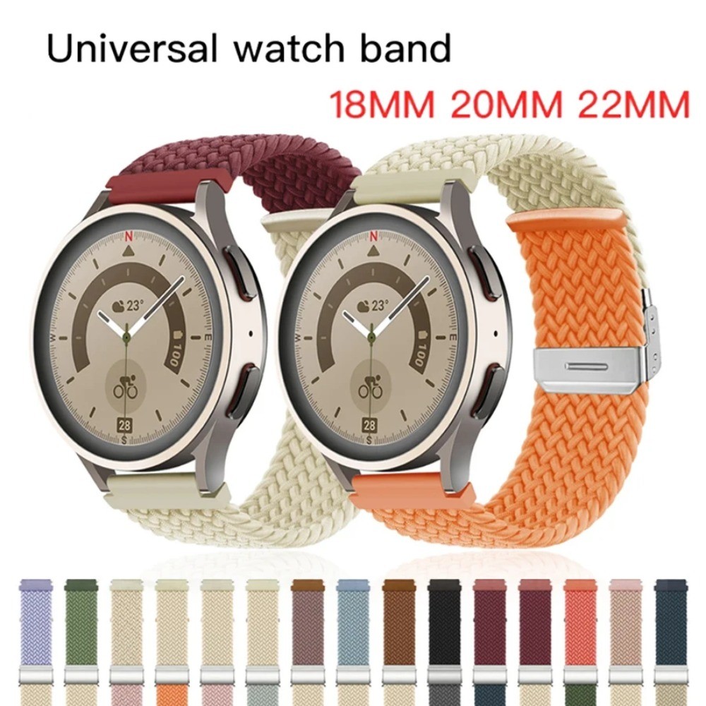 18 มม.20 มม.22 มม.สําหรับ Samsung Galaxy Watch 6 5 4 Pro Classic Active 2 ถัก Solo Loop สร้อยข้อมือนาฬิกา 4 GT 2 3 สาย