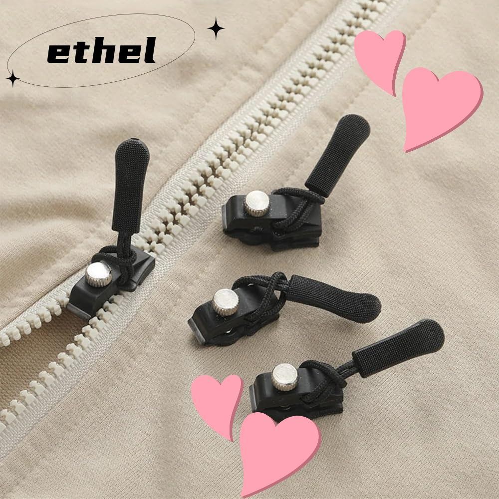 Ethel1 ชุดซ่อมซิป, 3 ขนาดที่แตกต่างกันหัวซิปที่ถอดออกได้, เปลี่ยนหัวเข็มขัด Bad DIY โลหะ Instant Zipper Puller