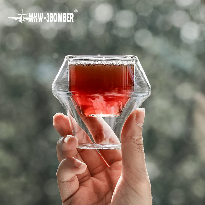 MHW-3BOMBER Double Wall Glass Cups Anti-scald Reusable Tea Mug Clear Espresso Shot Glass Wine Cup Ba
