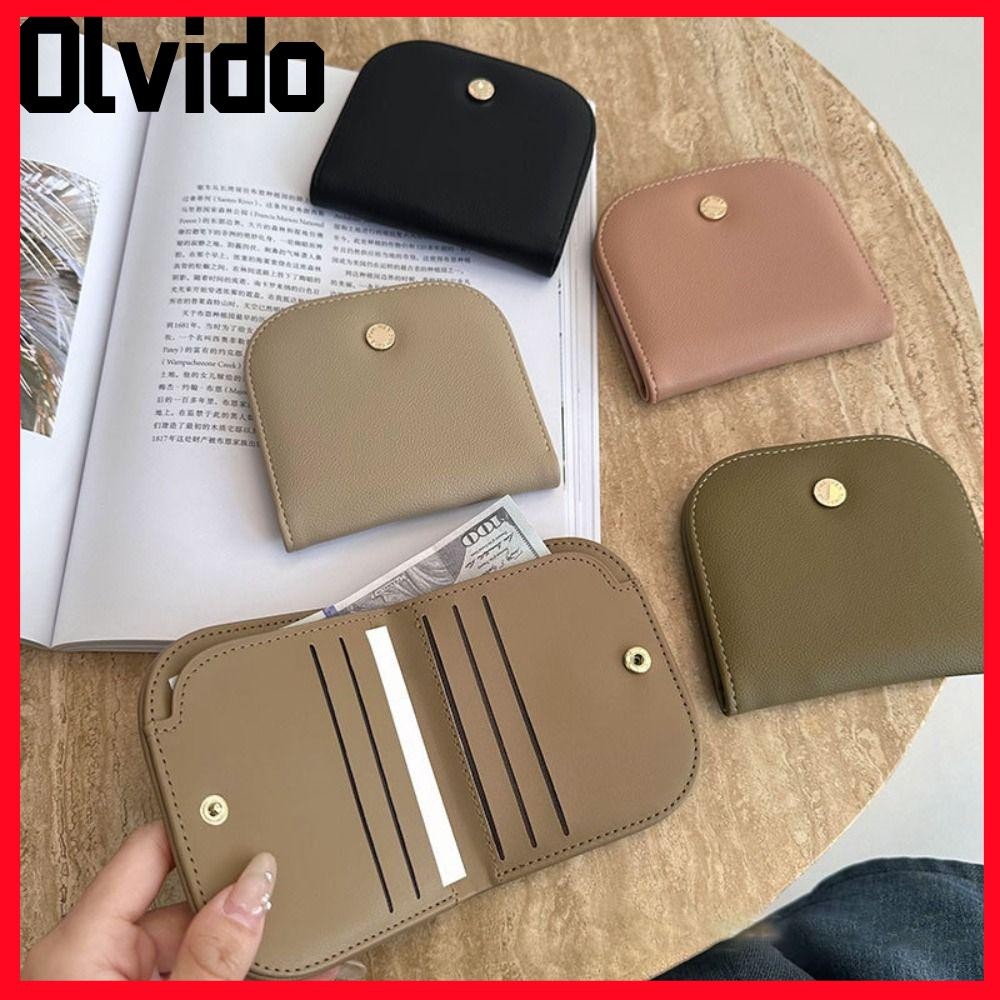 Olvido กระเป๋าสตางค์ใบสั้น, กระเป๋าใส่เหรียญแบบพกพาขนาดเล็ก, อิน หนัง ปู่ สีทึบพร้อมซิปกระเป๋าเงินผู้หญิง