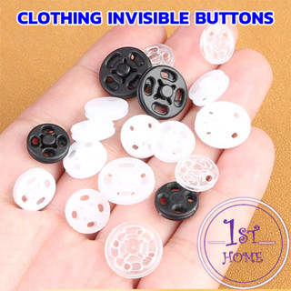 10คู่ กระดุมแป๊กพลาสติก สีดำ สีขาว สีใสแบบเย็บ 10mm 15mm กระ…