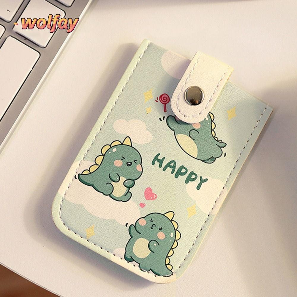 Wolfay Mini Card Wallet, Laminated ปกปิด 6 กระเป๋าการ์ด ID Card Holder, Slim Pull-out Type PU หนัง RFID Blocking กระเป๋าหนังผู้หญิง