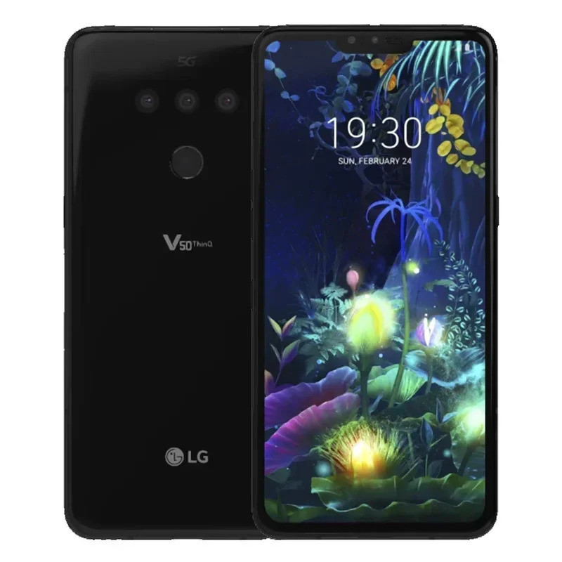 LG V50 ThinQ 4G LTE 5G โทรศัพท์มือถือ 6.4 6GB +128GB ROM Dual ด้านหน้า Triple FingerprRear กล้องโทรศ