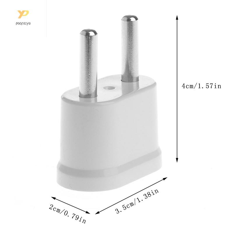 Ppy US to EU Euro Euro Euro Euro Europe Plug Adapter 2 Round Socket Converter - สีขาว