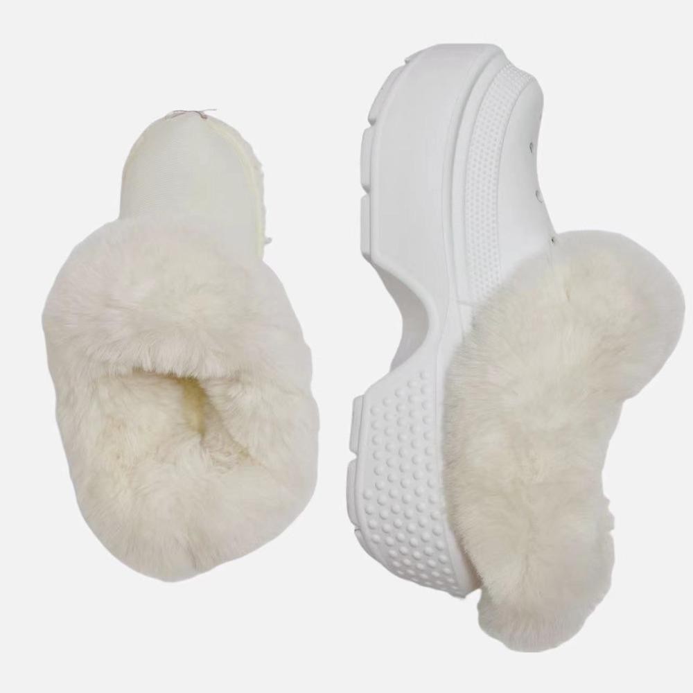 Lata 1 คู่ฤดูหนาวที่อบอุ่นรองเท้า, สําหรับผู้หญิงผู้ชาย Clog Fur Lining Plush แผ่นรองเท้า, Clogs ของขวัญเปลี่ยนรองเท้าแตะ Plush Liner