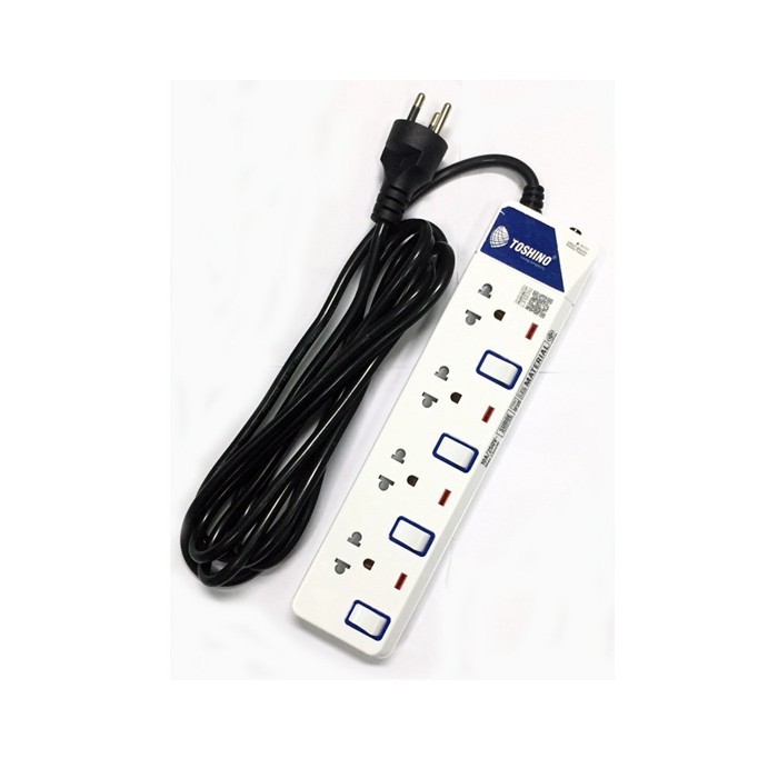 [247บาท โค้ดคุ้ม] ปลั๊กไฟ มอก.มีสวิตซ์แยก TOSHINO มี 2/3/4/5/6 เต้าเสียบ สายยาว 3/5เมตร ET-913 3เมตร