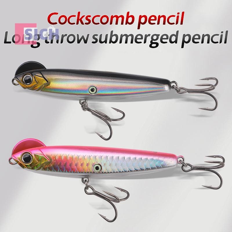 [Sich] Casg Cockscomb Pencil Road Runner เหยื่อปลอม 10g/14g/18g Solid Sinking Pencil Road Runner Triple Hook Full Swimming Layer ใหม่