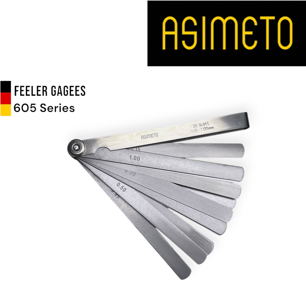 Asimeto ฟิลเลอร์เกจ Feeler Gages วัด 0.05-1.00มม 13-20 ใบมีด