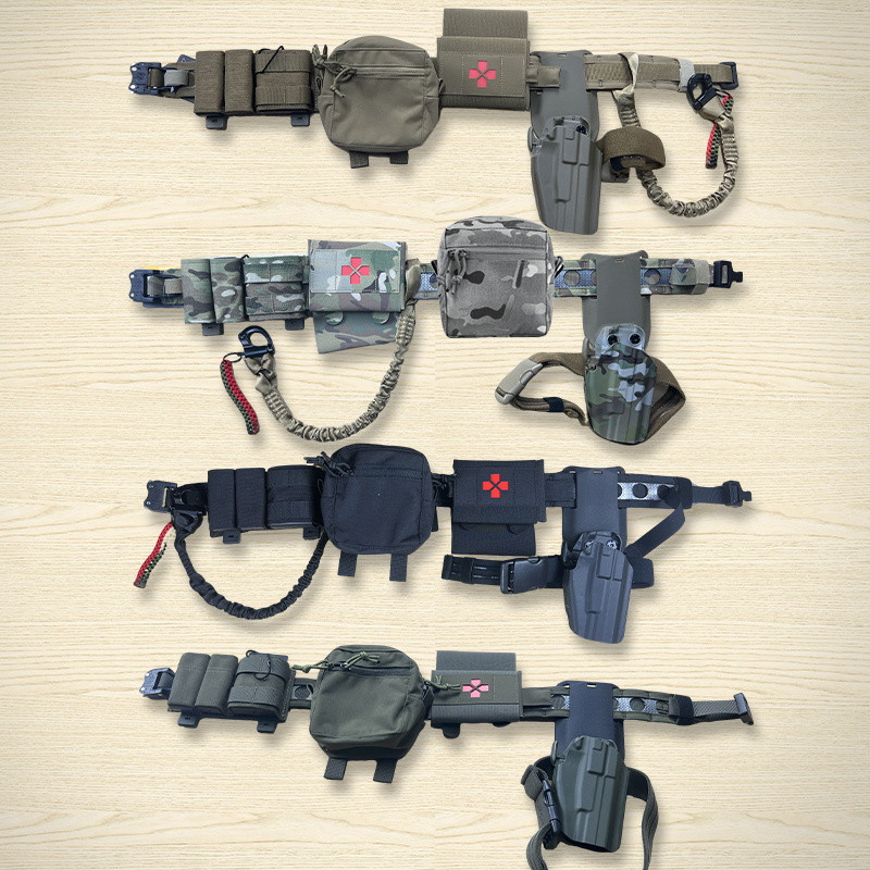Tactical Belt Girdle Set Training Operation Training wargame Base Multi-Function Side Bag Leg Quick Release cs อุปกรณ์