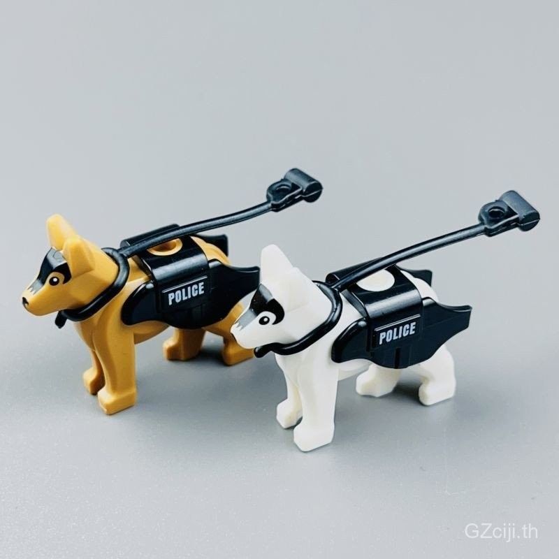 Minifigure ทหารสุนัขตํารวจสุนัขค้นหาสุนัขลูกสุนัข Bulletproof เสื้อกั๊กเชือกสุนัข Shepherd ประกอบอาค