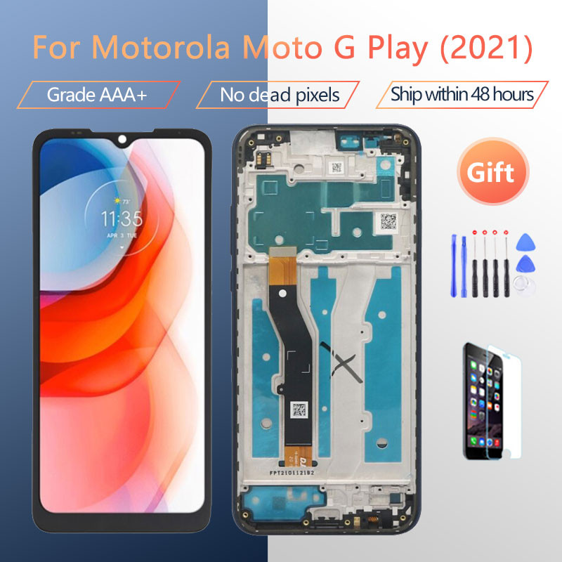 ต้นฉบับ 6.5 "สําหรับ Motorola Moto G Play 2021 จอแสดงผล LCD Touch Screen Digitizer Assembly สําหรับ 