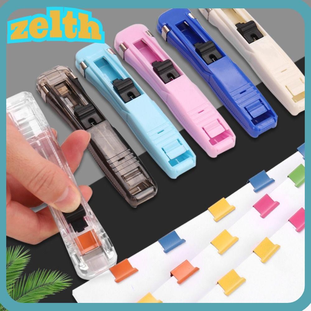 ZELTH Hand Push Clamp, โลหะมือ Push Clip Pusher, คุณภาพสูง Traceless Reusable กระดาษ Binding คลิปของขวัญนักเรียน
