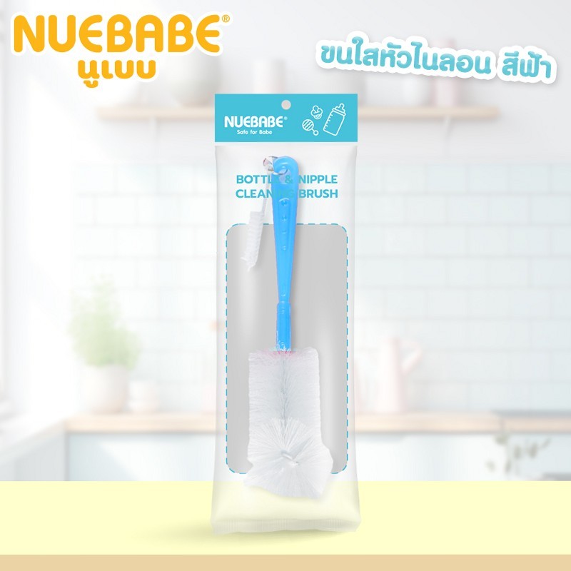 Nuebabe فرشاة رضاعات نايلون بإسفنجة — صورة 2