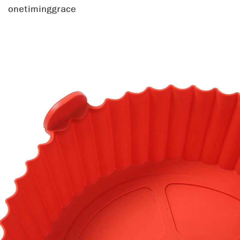Onetiminggrace Air Fryer ถาดเตาอบถาดอบทอดตะกร้า Mat Air Fryer หม้อซิลิโคนเปลี่ยนกระทะย่าง Bakeware Pizza Pan OMA thumbnail 9