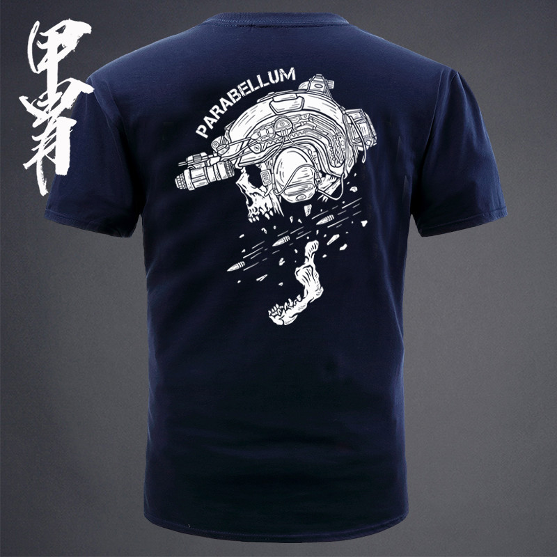 เสื้อยืดแขนสั้นสำหรับฝึกซ้อมกลางแจ้ง ผ้าฝ้าย 100% พิมพ์ลายมิซไซล์