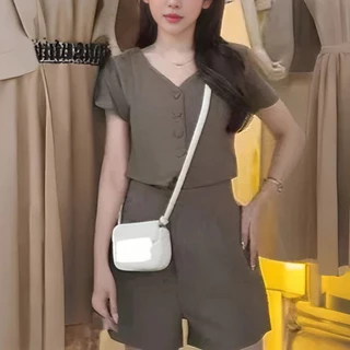 ชุดเซ็ตเกาหลี กางเกงหลวม ใส่แล้วดูสูง ลุคสบายๆ
