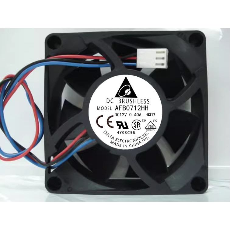 AFB0712HH Huasan h3c s5800 สวิทช์พัดลมระบายความร้อน Delta DC 12V0.4 7025 7 ซม.
