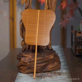 ไม้ไผ่ผ้าไหมพัดลมสองด้านสไตล์จีนยาว-จับจังหวะฤดูร้อนที่ทําด้…