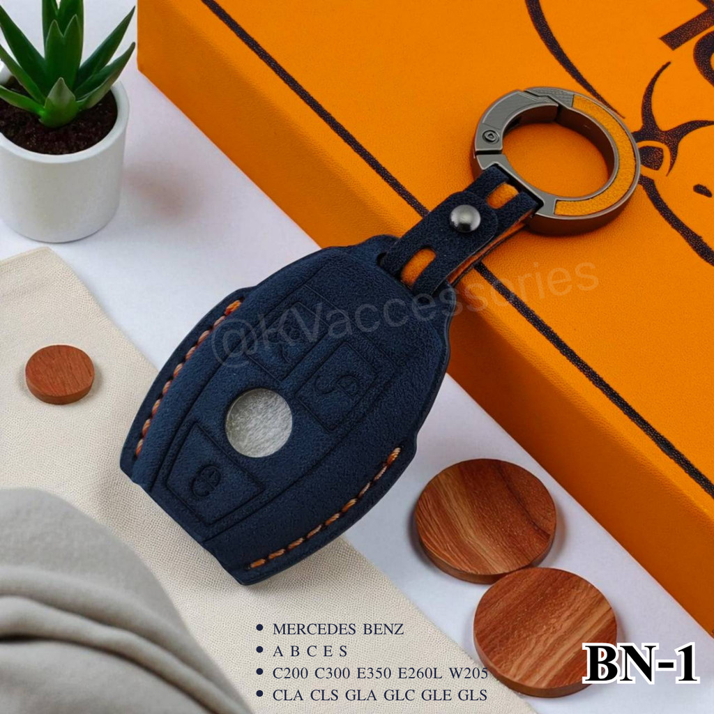 กระเป๋าใส่กุญแจรถยนต์ Mercedes Benz Key Case e300l c260 lหนัง Alcantara ดีไซน์คลาสสิก