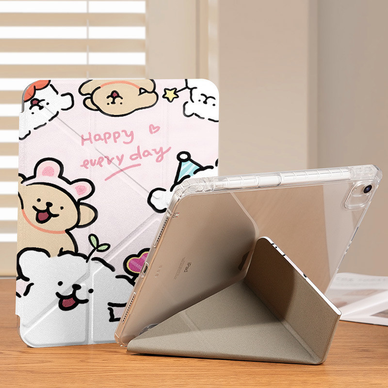 สําหรับHuawei MatePad 12 X SE 11 11.5s 10.4 air 11.5 อะคริลิคMatepad 11 2021 2023 การ์ตูน 3 +YพับPuหนังผู้ถือดินสอ