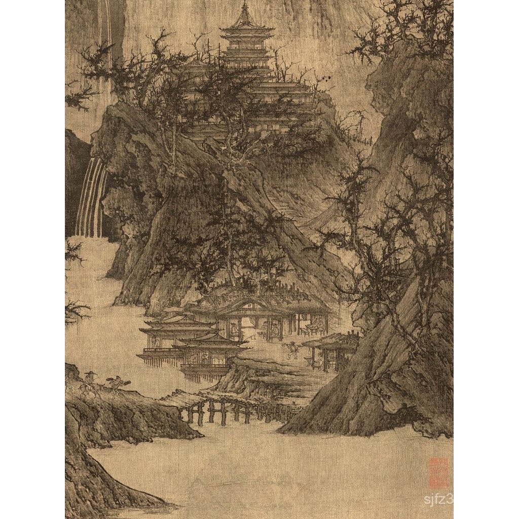 Xiao Copy Qingshan Shuiluan < 56X111.4 ภาพวาดจีน Art Micro-spray ภาพวาดตกแต่ง > North Song Dynasty ว