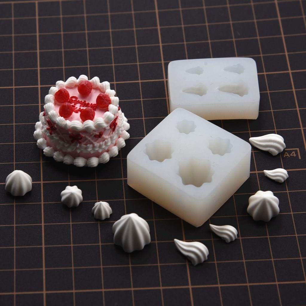 Ultra-Light Clay Candy ของเล่นเค้กครีมรูปร่างลูกไม้ diy Miniature Mini ครีมเม็ดทําแม่พิมพ์ซิลิโคน