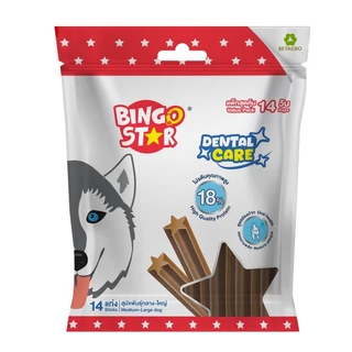 Bingo Star Dental Care ขนมขัดฟัน โปรตีนสูง 18% สุนัขพันธุ์เล็ก สุนัขธุ์กลาง-ใหญ่ 240 - 520 กรัม