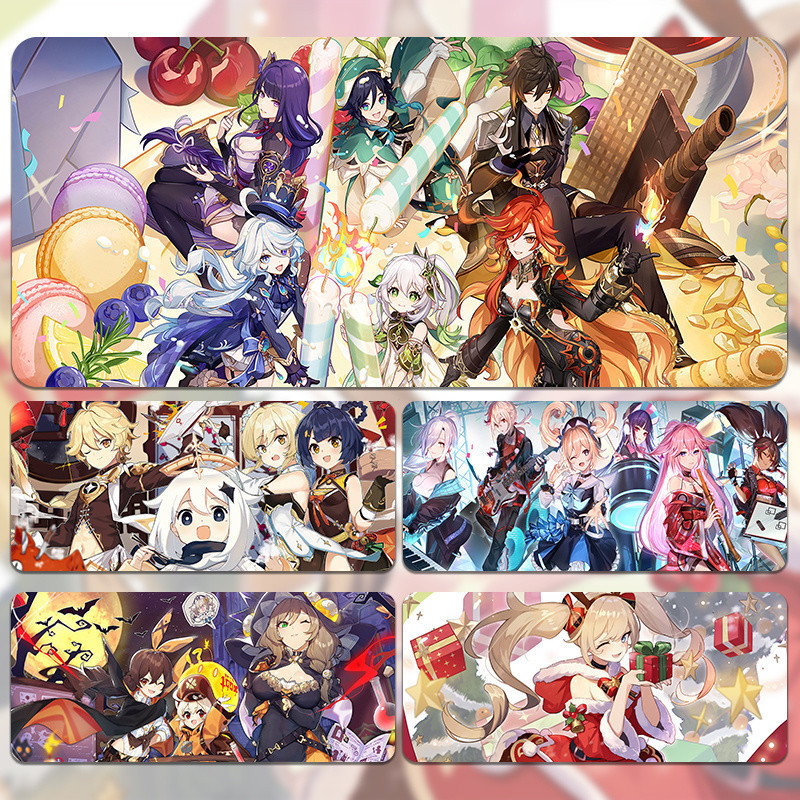 ★Genshin Impact★Zhongli & Hutao & Kazuha แผ่นรองเมาส์สําหรับเล่นเกมเกมขนาดใหญ่สุดสินค้าสองมิติแผ่นรอ
