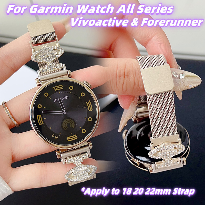 Vivienne สไตล์สําหรับ Garmin Forerunner 165 265 Venu 3 Vivoactive 5 18 มม.20 มม.22 มม.ชายหญิงแฟชั่นน่ารัก WatchBand Forerunner 970 Forerunner 570