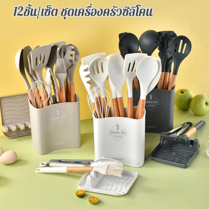เครื่องครัวซิลิโคน ซิลิโคนพลั่ว สำหรับทำอาหาร สําหรับกระทะกันติด ทนความร้อน ซิลิโคนเกรดอาหาร
