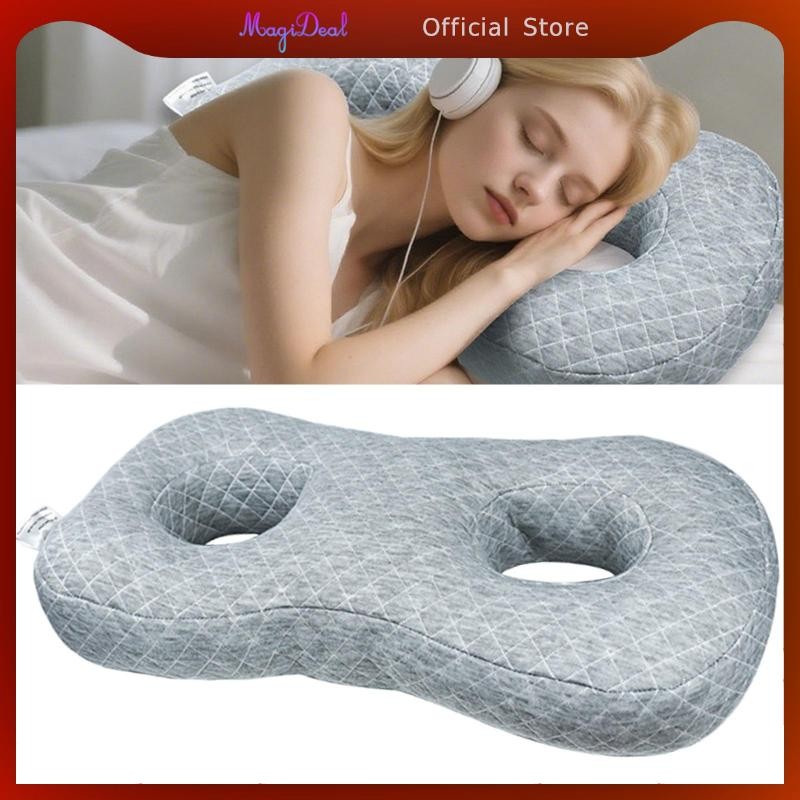 MagiDeal หมอนนอนด้านข้าง หมอนรูหูพร้อมรูสําหรับเจาะหูพายหูฟังส่วนบุคคล - รูปที่ 4