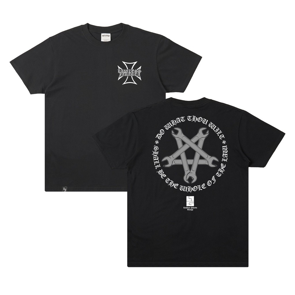 Lawless Garage - เสื้อยืด Pentawrrench - สีดํา