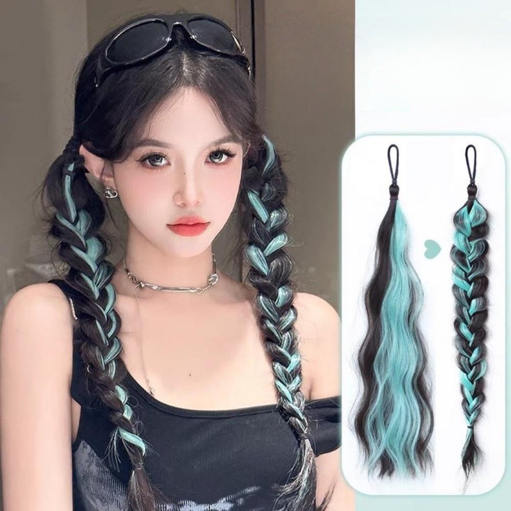 วิกผม วิกผมผู้หญิง ผมหางม้า ผมธรรมชาติ สีไขลาน ดอกไม้หน่อ วิกผมจำลอง เพิ่มปริมาณผม สไตล์เกาหลี ติดง่าย ใส่สบาย