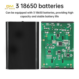 DIYMORE DC 5V 12V เอาต์พุตคู่ Tandem แบตเตอรี่ชาร์จ 3 ชิ้น 18650 เชื่อมฟรี DIY ชุดพร้อมสวิตช์ DC5.5*2.1 มม.