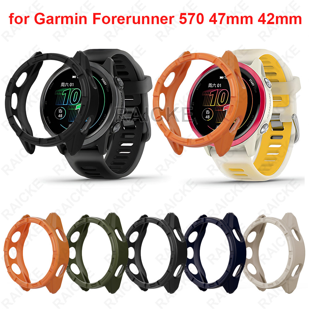 กรณีป้องกันหน้าจอ TPU อ่อน กรอบเชลล์ครึ่งสำหรับ Garmin Forerunner 570 47mm 42mm / 170/70